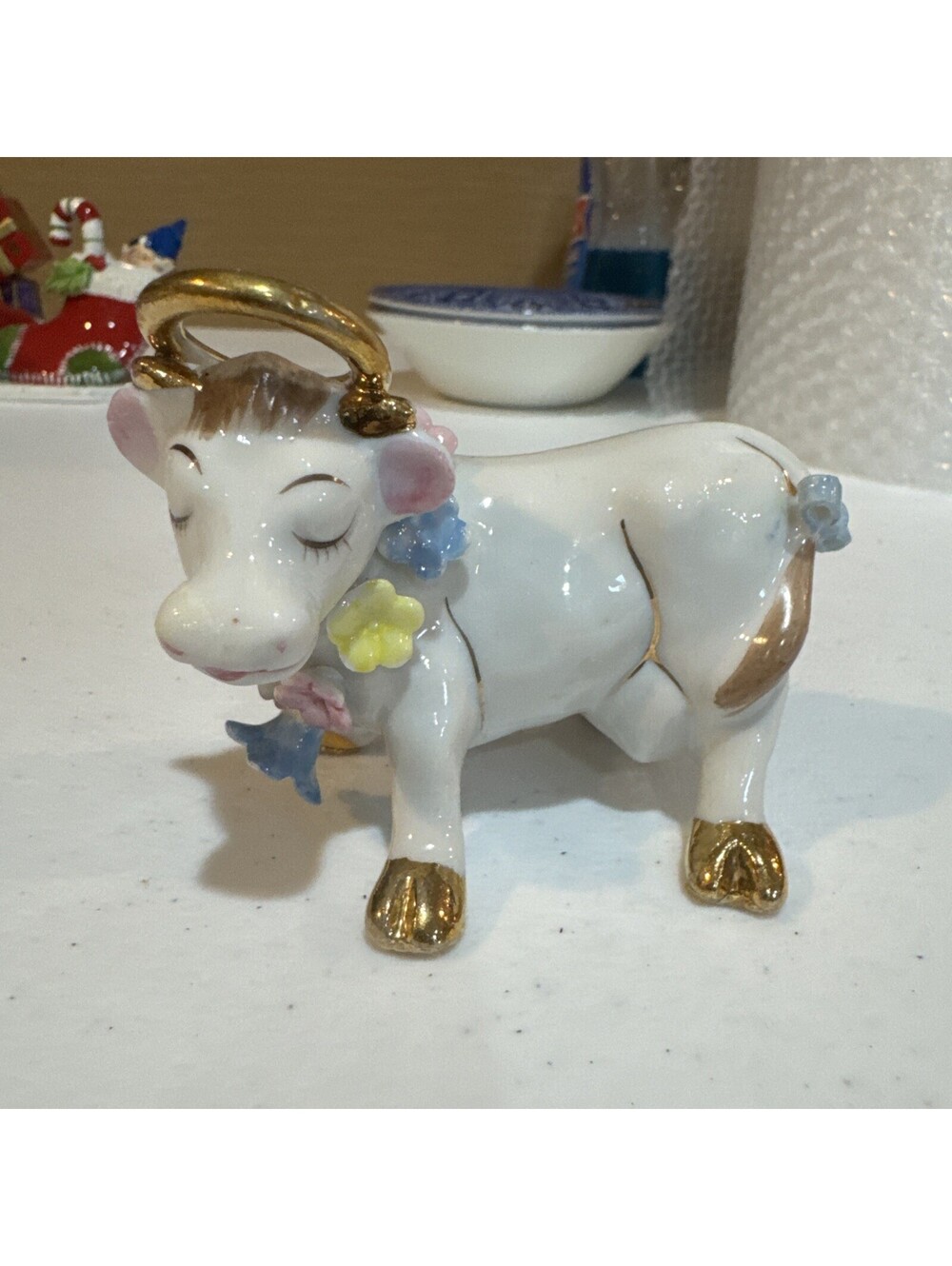 vintage 1950s "Holy Cow" angel figurine,